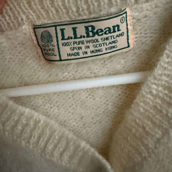 L.L. Bean Cream Cable Knit Sweater Vest - Picture 2 of 2
